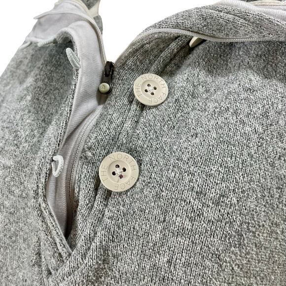 The North Face Womens Gray Sweater Crescent Sunshine Knit Fleece Hoodie Medium - Picture 3 of 11